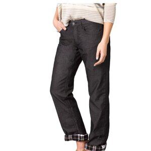 prAna Lined Boyfriend Jean W43180630 Black Size 4 NWT